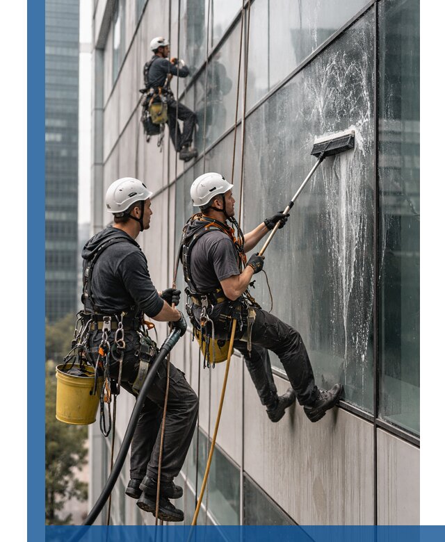 Профессиональная высотная мойка фасадов зданий в Кунгуре