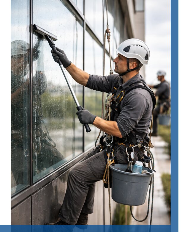 Мойка стеклянных фасадов в Кунгуре от 205 р. | ВЫСОТНИК-Кнг