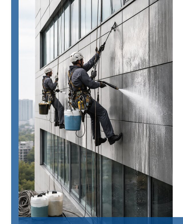 Профессиональная мойка вентилируемых фасадов в Кунгуре