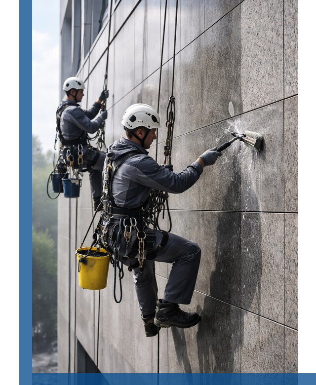 Профессиональная мойка фасада из керамогранита в Кунгуре