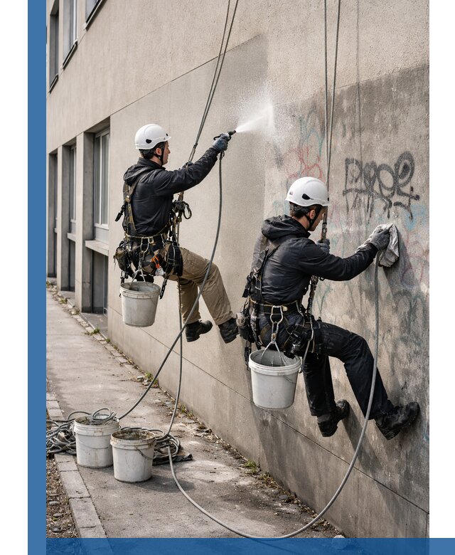 Антиграффити покрытие фасада с защитой от надписей в Кунгуре