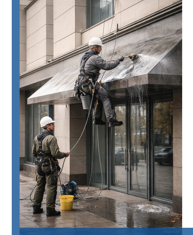 Профессиональная мойка козырьков и навесов в Кунгуре