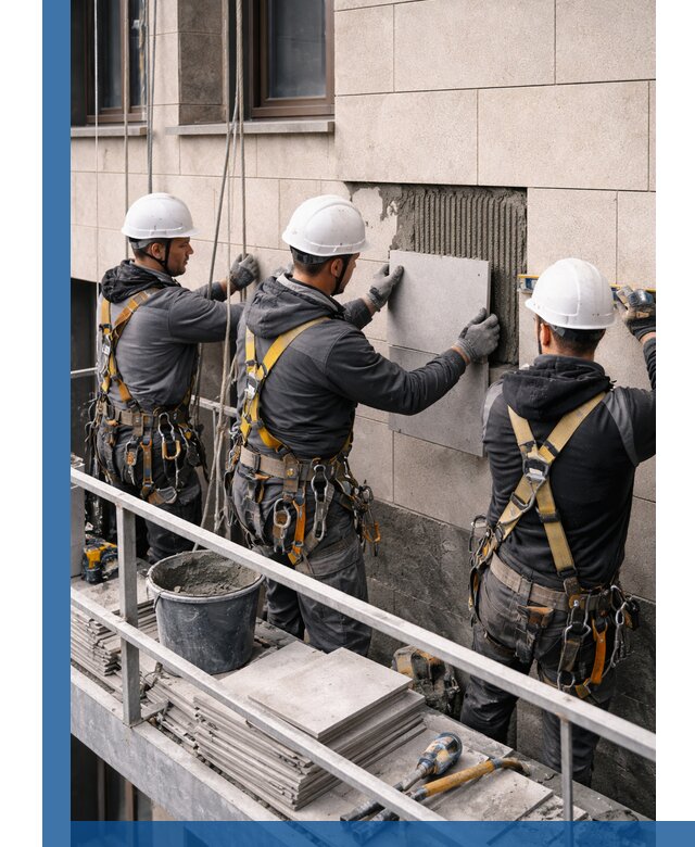 Ремонт облицовки фасада плиткой в Кунгуре с гарантией