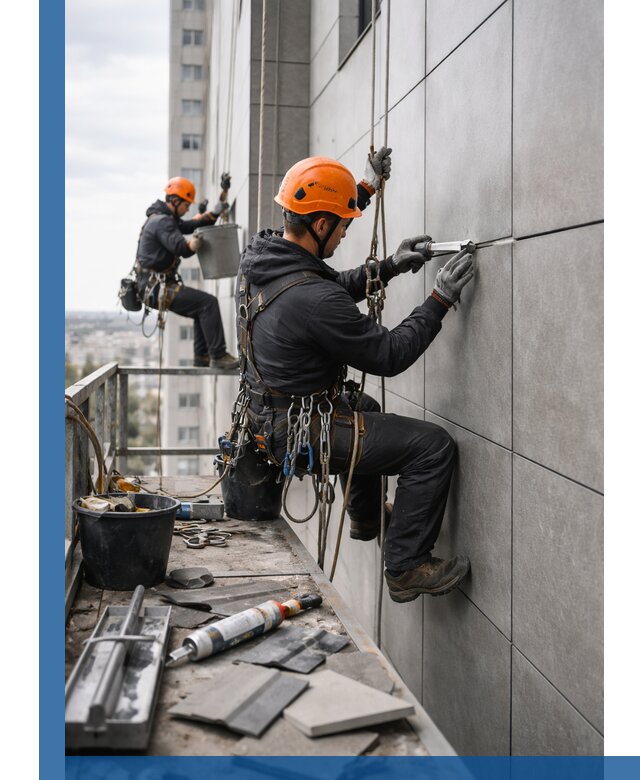 Профессиональный ремонт фасада из керамогранита в Кунгуре