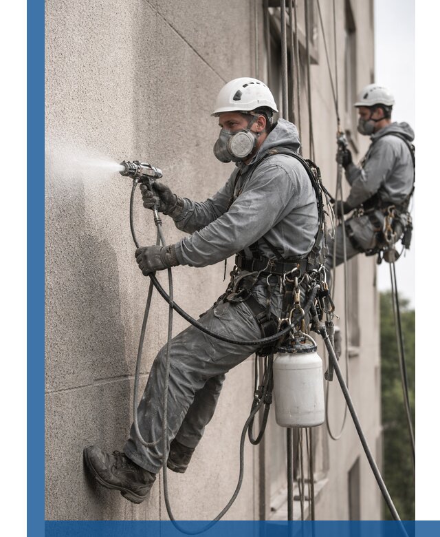 Безвоздушная покраска фасадов зданий в Кунгуре профессионально