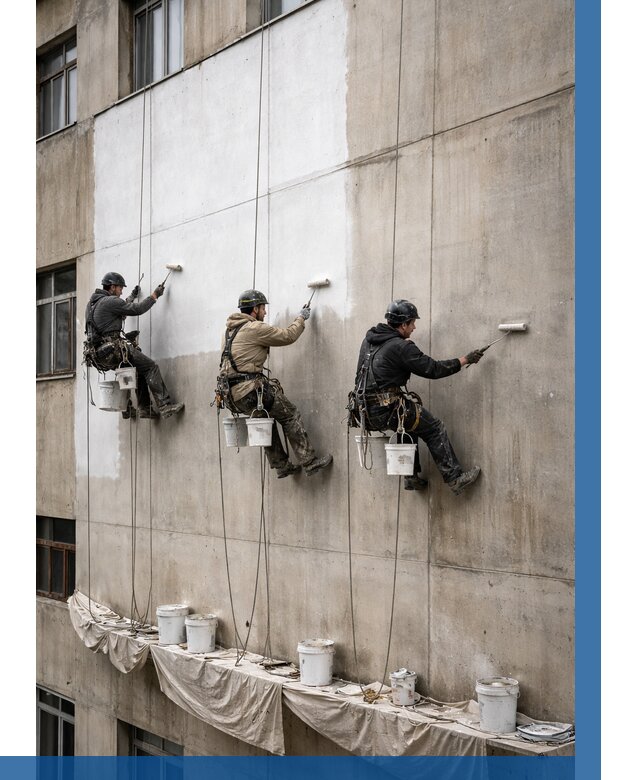 Покраска бетонного фасада в Кунгуре от 359 р за м2 | ВЫСОТНИК-Кнг