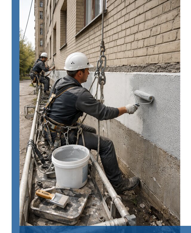 Окраска цоколя здания в Кунгуре профессионально и надежно