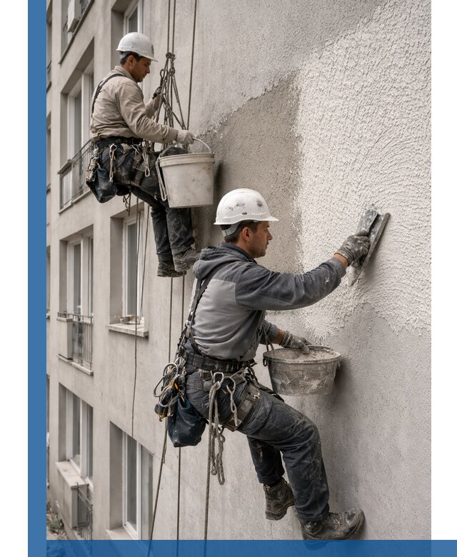 Нанесение декоративной штукатурки короед на фасад в Кунгуре