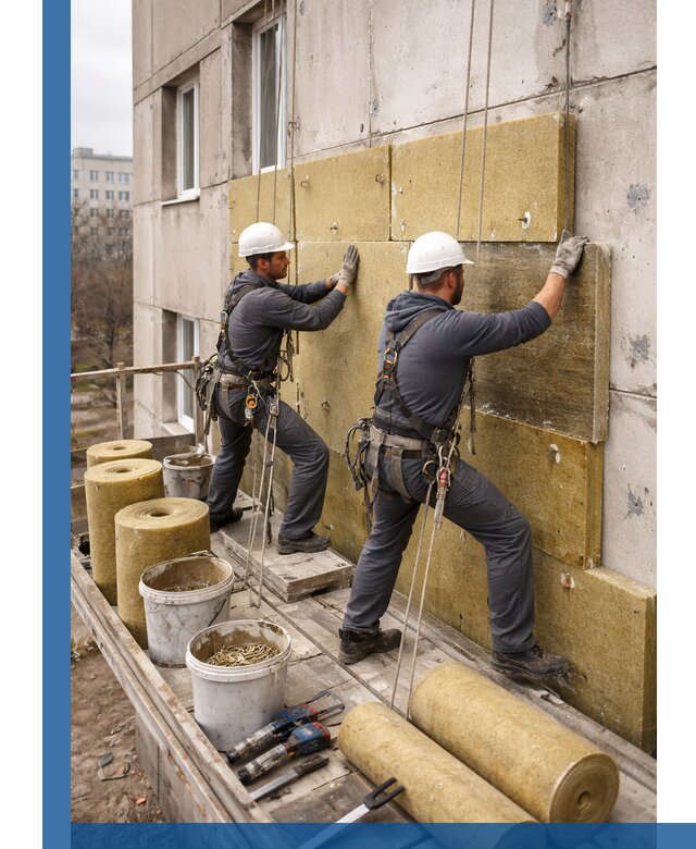 Утепление фасада минватой в Кунгуре под ключ с гарантией