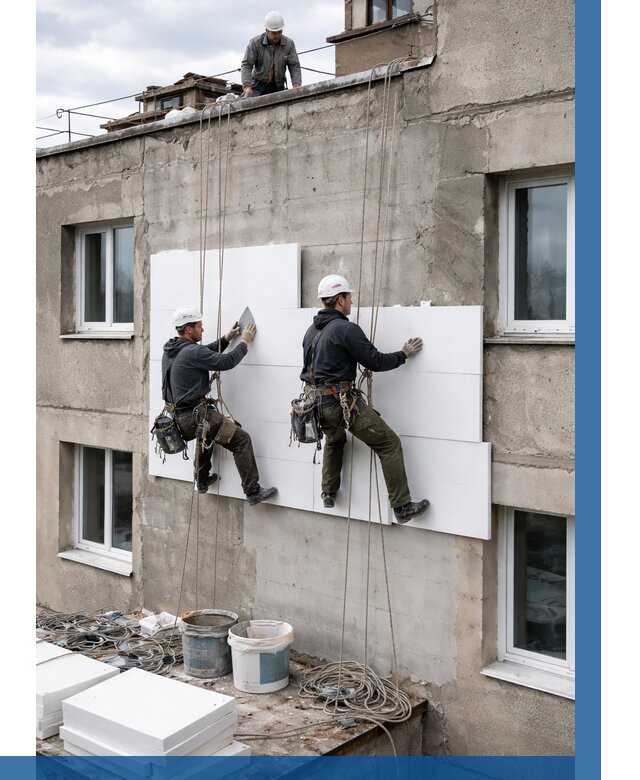 Утепление фасада пенополистиролом в Кунгуре от 1846 р. | ВЫСОТНИК-Кнг