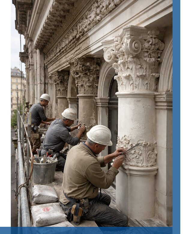 Реставрация фасадной лепнины в Кунгуре от 2564 р. | ВЫСОТНИК-Кнг