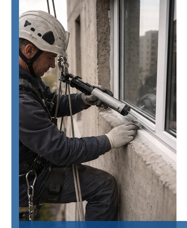 Герметизация оконных швов снаружи в Кунгуре профессионально