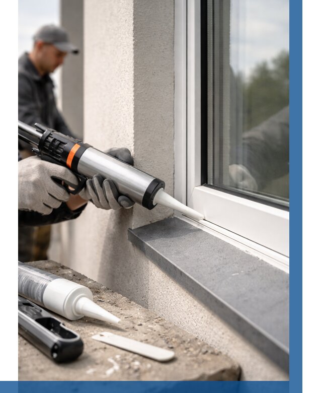 Герметизация монтажных швов окон в Кунгуре от 667 р. | ВЫСОТНИК-Кнг