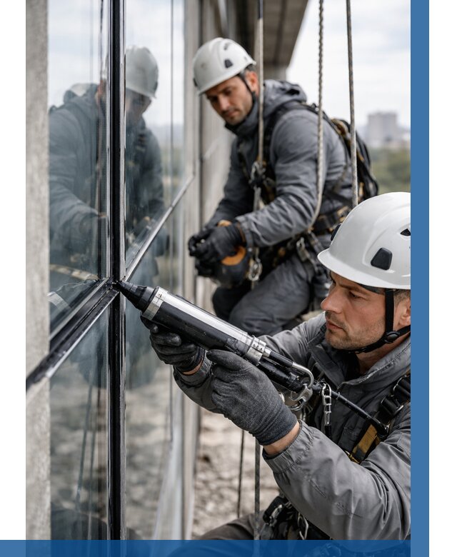 Герметизация витражных швов в Кунгуре от 667 р. | ВЫСОТНИК-Кнг