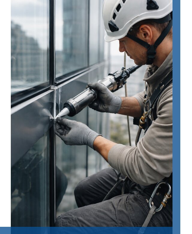 Герметизация стыков витража в Кунгуре от 1231 р. | ВЫСОТНИК-Кнг