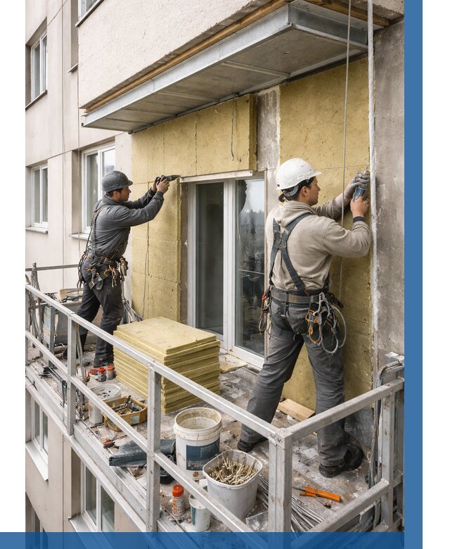 Утепление балкона снаружи в Кунгуре от 1641 р. под ключ ВЫСОТНИК-Кнг