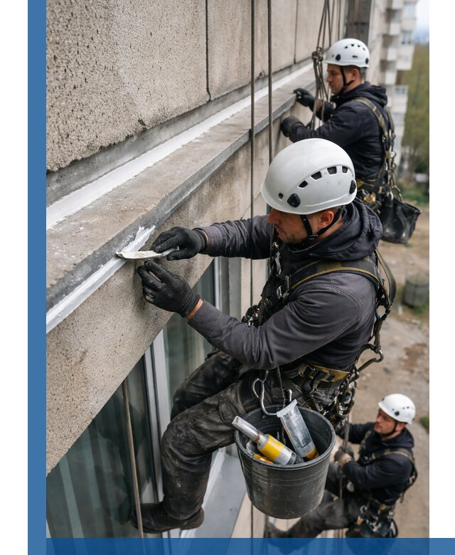 Герметизация примыкания балкона в Кунгуре под ключ с гарантией