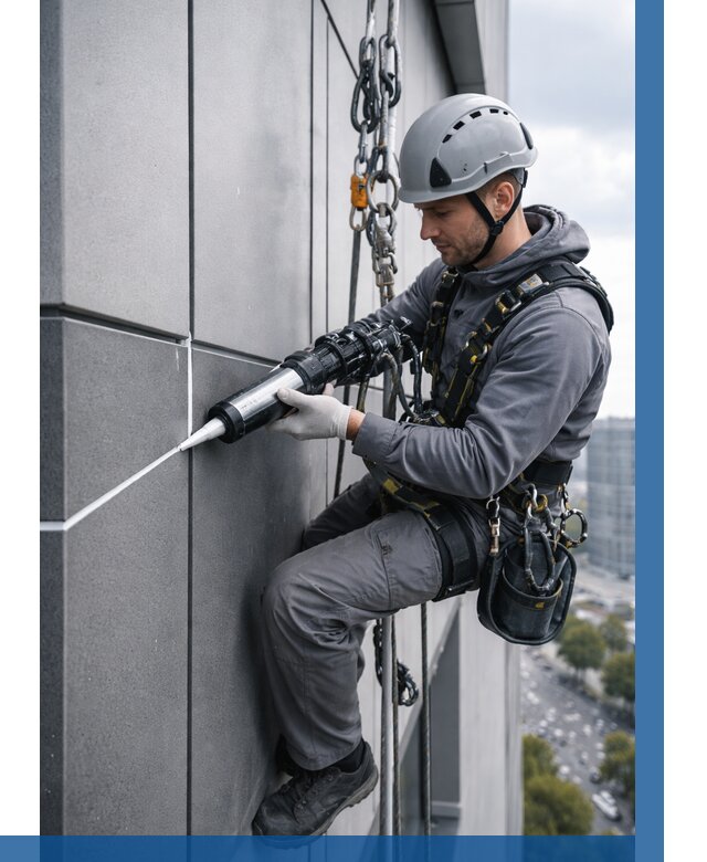 Герметизация стыков фасадных панелей в Кунгуре от 6666 р.| ВЫСОТНИК-Кнг