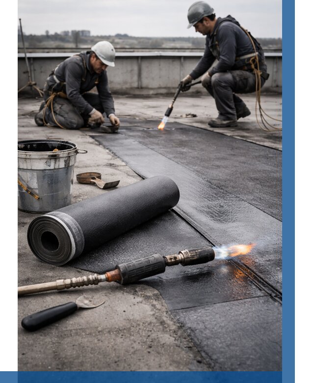 Ремонт рулонной кровли в Кунгуре от 667 р. | ВЫСОТНИК-Кнг