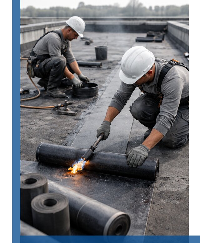 Ремонт рулонной кровли в Кунгуре герметизация и восстановление