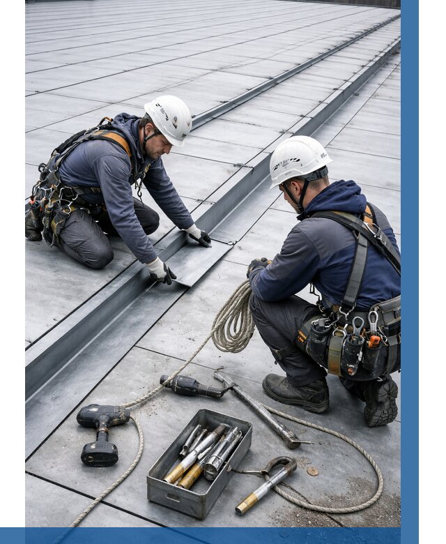 Ремонт фальцевой кровли в Кунгуре от 718 р. | ВЫСОТНИК-Кнг