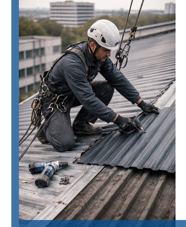 Ремонт профнастила на кровле в Кунгуре, работы под ключ