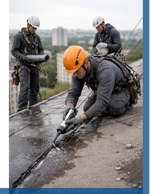 Устранение протечек кровли в Кунгуре от 12307 р. | ВЫСОТНИК-Кнг