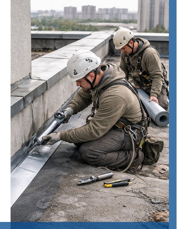 Ремонт кровельных примыканий в Кунгуре от 1231 р. | ВЫСОТНИК-Кнг