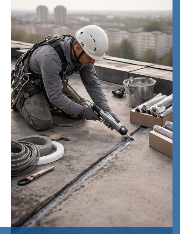 Герметизация швов кровли в Кунгуре от 462 р./м2 | ВЫСОТНИК-Кнг