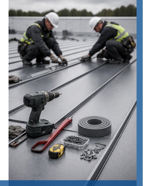 Монтаж фальцевой кровли в Кунгуре от 1846 р. | ВЫСОТНИК-Кнг