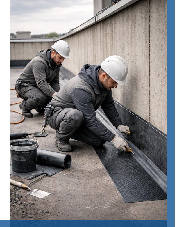 Гидроизоляция примыканий на кровле в Кунгуре от 923 р. | ВЫСОТНИК-Кнг