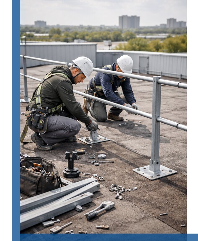 Монтаж кровельного ограждения в Кунгуре под ключ с гарантией