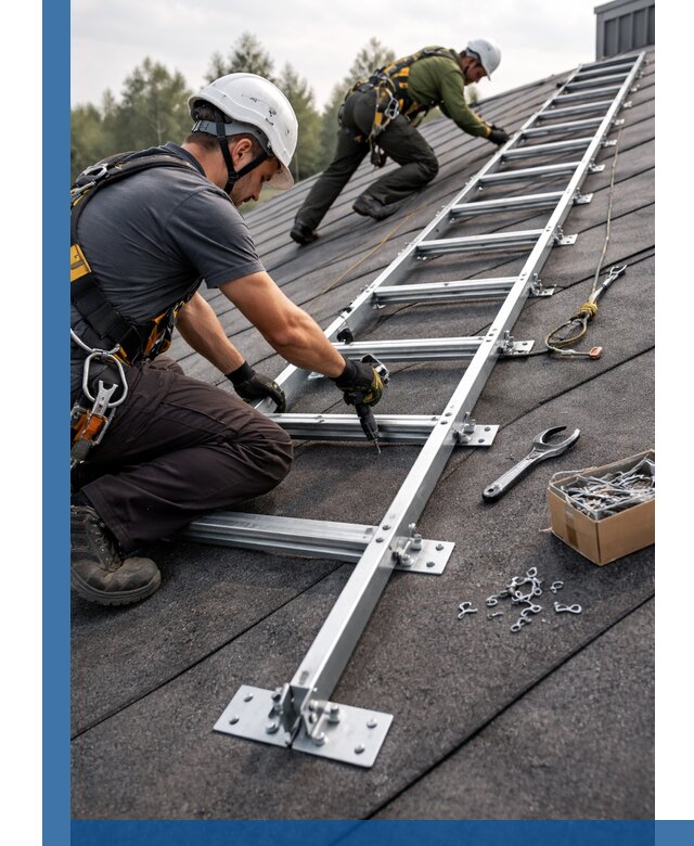 Профессиональный монтаж кровельной лестницы в Кунгуре под ключ