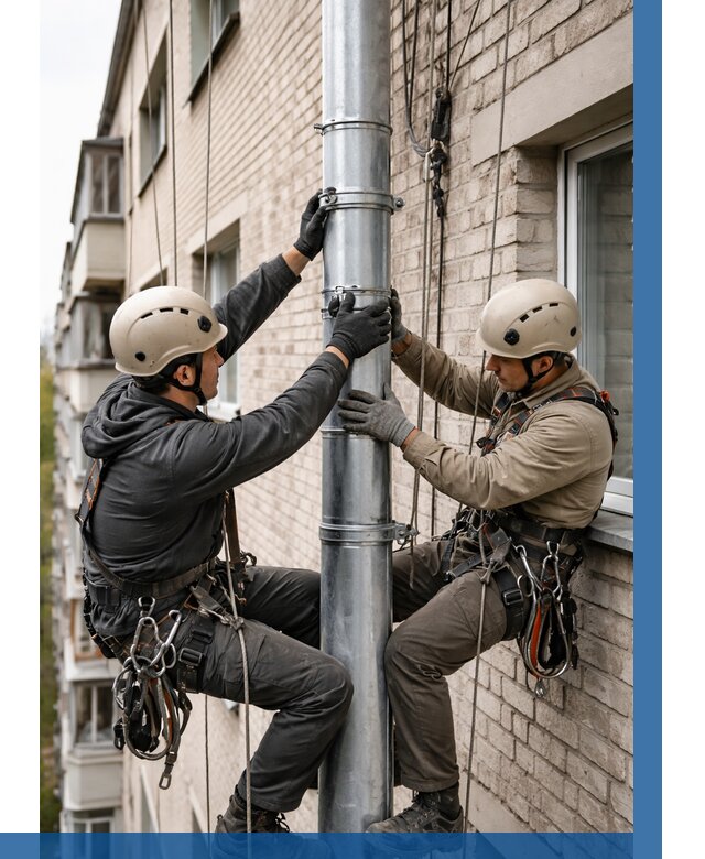 Замена водосточных труб в Кунгуре от 6666 р. | ВЫСОТНИК-Кнг