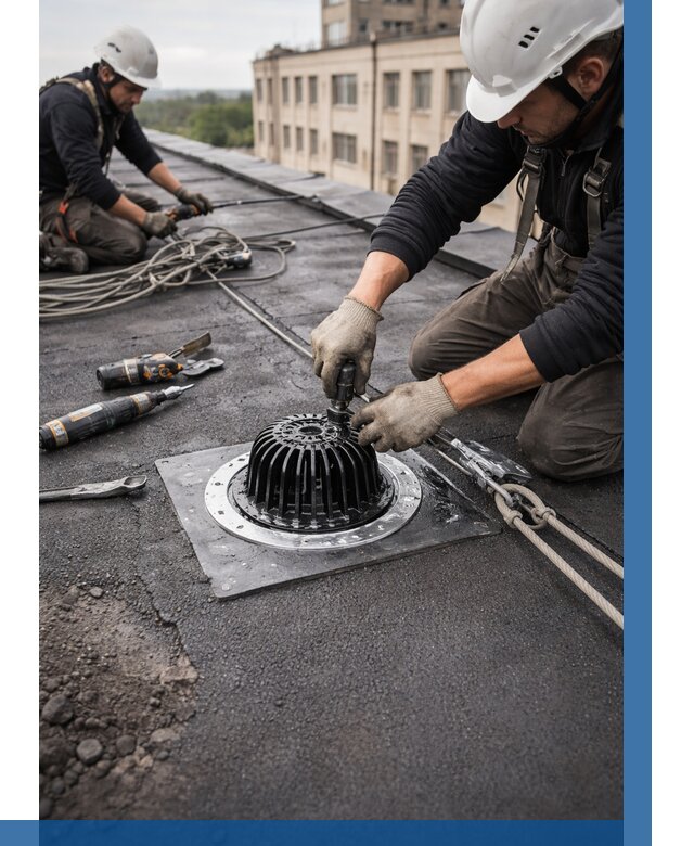 Установка водосточных воронок в Кунгуре цена от 3590 р. | ВЫСОТНИК-Кнг