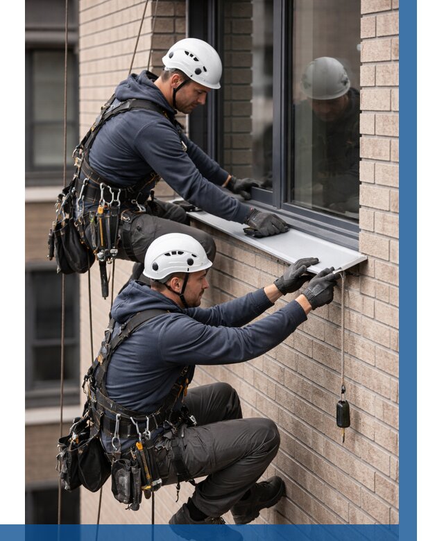 Монтаж оконных отливов под ключ в Кунгуре от 3590 р. | ВЫСОТНИК-Кнг