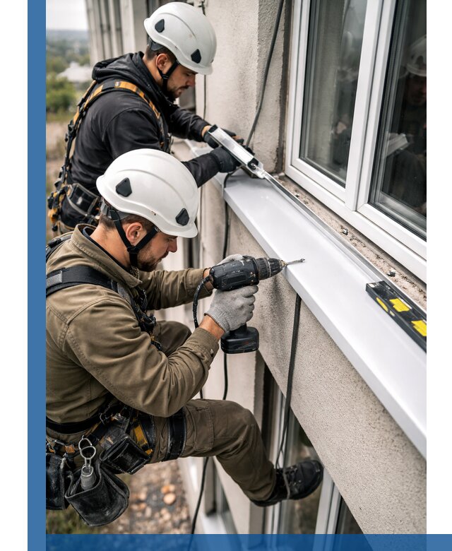 Профессиональный монтаж оконных отливов и отведения воды в Кунгуре