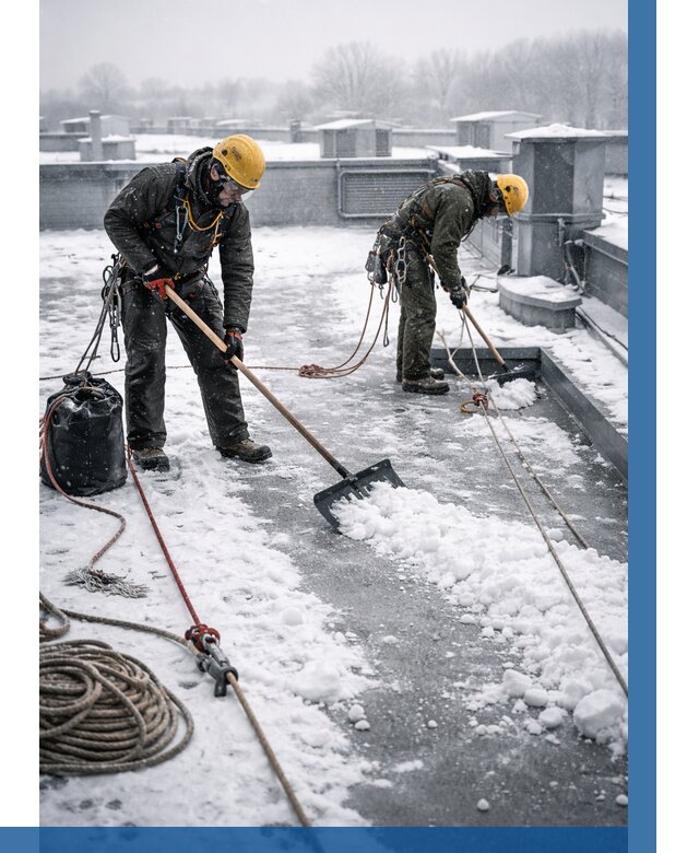 Очистка крыши от снега в Кунгуре от 7692 р. | ВЫСОТНИК-Кнг