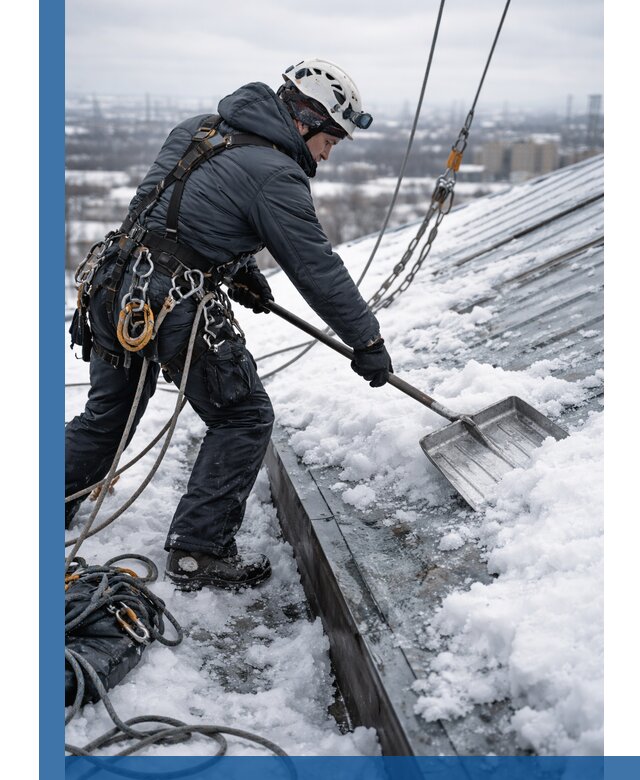 Профессиональная очистка кровли от снега и наледи в Кунгуре