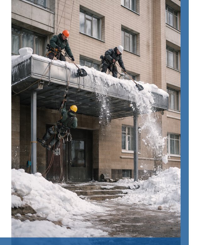 Очистка козырьков от снега в Кунгуре от 3590 р. | ВЫСОТНИК-Кнг