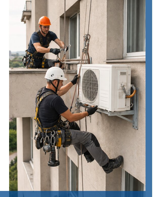 Монтаж внешнего блока кондиционера в Кунгуре от 6666 р. | ВЫСОТНИК-Кнг