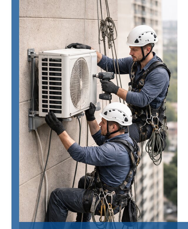 Монтаж внешнего блока кондиционера в Кунгуре установка и крепление