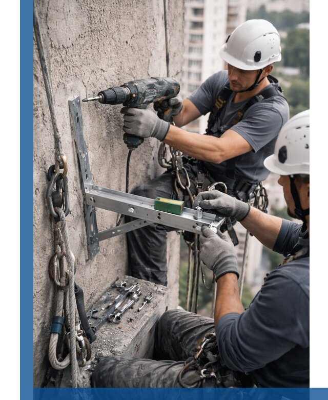 Установка кронштейнов кондиционера и крепежа в Кунгуре