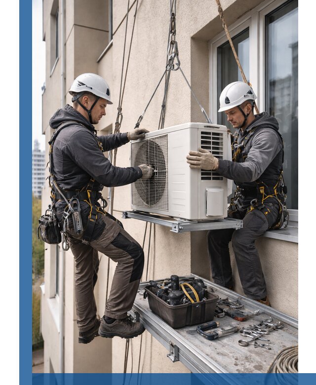 Перенос внешнего блока кондиционера в Кунгуре с монтажом и крепежом