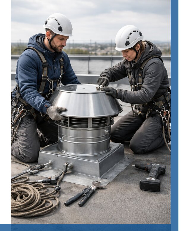 Установка дефлекторов на кровле в Кунгуре от 4615 р. | ВЫСОТНИК-Кнг