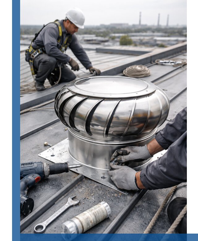 Установка дефлекторов на кровле в Кунгуре профессионально