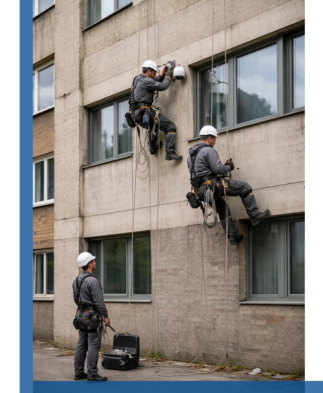 Монтаж фасадных камер видеонаблюдения в Кунгуре под ключ