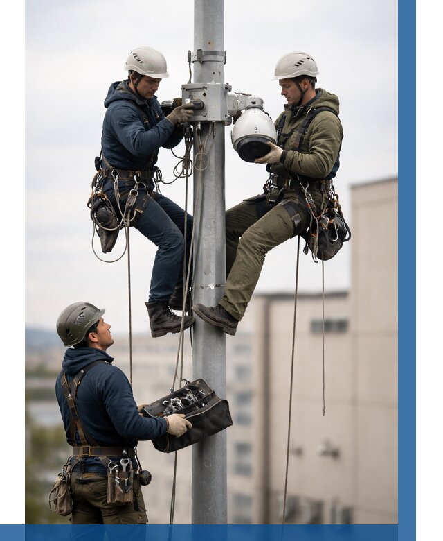 Установка видеокамер на мачте в Кунгуре от 8718 р. | ВЫСОТНИК-Кнг