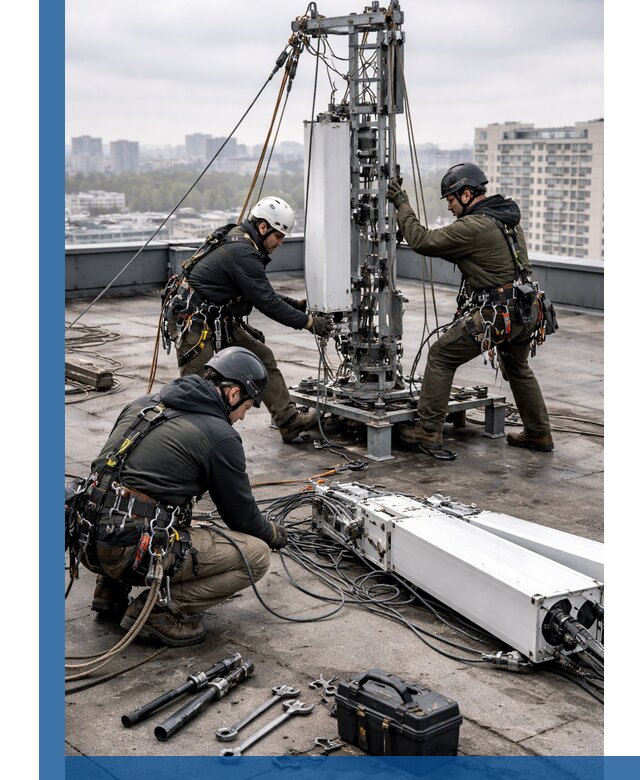 Демонтаж антенн на крыше зданий в Кунгуре с гарантией