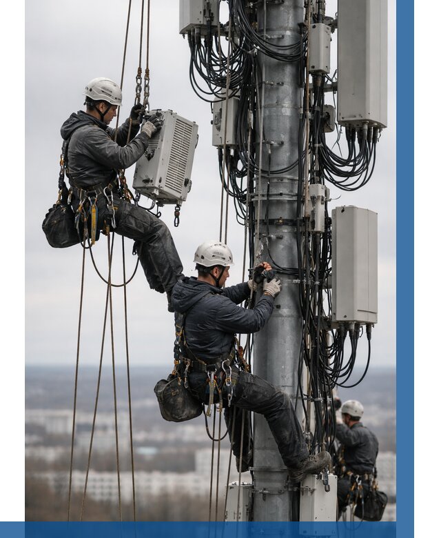 Монтаж оборудования связи на мачте в Кунгуре от 7692 р. | ВЫСОТНИК-Кнг